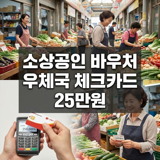 소상공인 바우처 우체국 체크카드 25만원