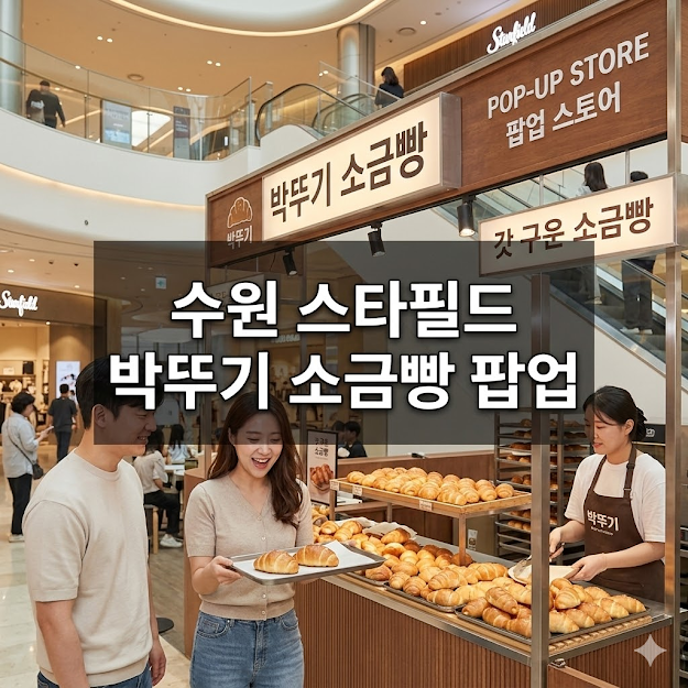 수원 스타필드 박뚜기 소금빵 팝업